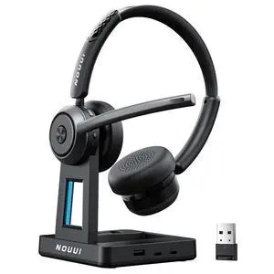 Wireless Headset with Mic for Work, Wireless Headphones with Mic(Noise Cancelling & Mute Button),65H Battery with Charge Base Bluetooth Headset with Microphone for PC/Call Center/Computer/Zooms/Teams Wireless Headset with Mic for Work, Wireless Headphones with Mic(Noise Cancelling & Mute Button),65H Battery with Charge Base Bluetooth Headset with Microphone for PC/Call Center/Computer/Zooms/Teams