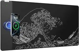 Magnetic Wireless Charging Mouse Pad, 31.5"x15.8" Large Desk Mat Magnetic Wireless Charging Mouse Pad, 31.5"x15.8" Large Desk Mat