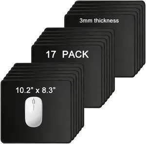 17 Pack Mouse Pads Bulk, Black Mouse Pads for Desk, Office and Laptop 17 Pack Mouse Pads Bulk, Black Mouse Pads for Desk, Office and Laptop
