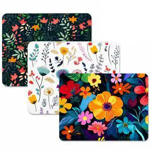 3 Pcs Vintage Flower Mouse pad,7.87×9.45 in Washable Square Desk Pad,Anti-Slip Rubber Base,Cute Floral Laptop Mat for Home Office Use 3 Pcs Vintage Flower Mouse pad,7.87×9.45 in Washable Square Desk Pad,Anti-Slip Rubber Base,Cute Floral Laptop Mat for Home Office Use