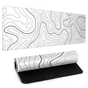 White Big Mousepad for Gaming Large Topographic Map Washable Desk Pad with Stitched Edge Office Supplies and Decor 31.5''x11.8'' Computer Keyboard Protector White Big Mousepad for Gaming Large Topographic Map Washable Desk Pad with Stitched Edge Office Supplies and Decor 31.5''x11.8'' Computer Keyboard Protector