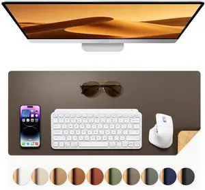 Dual-Sided Desk Mat - Leather & Cork Desk Protector, Large Mouse Pad & Writing Pad for Office/Home, Coffee (25.6"x13.7") Dual-Sided Desk Mat - Leather & Cork Desk Protector, Large Mouse Pad & Writing Pad for Office/Home, Coffee (25.6"x13.7")