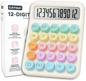 Mechanical Switch Calculator, Colorful Calculator with 12 Digit Large LCD Display & Big Buttons for Office Desk, Classroom Math, Back to School Supplies, Cute Aesthetic Desk Accessories Mechanical Switch Calculator, Colorful Calculator with 12 Digit Large LCD Display & Big Buttons for Office Desk, Classroom Math, Back to School Supplies, Cute Aesthetic Desk Accessories