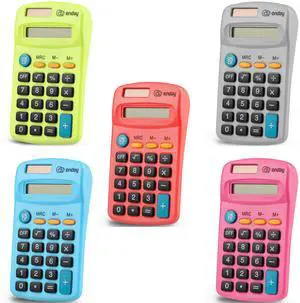 Pocket Size Calculator 8 Digit, Dual Power, Large LCD Display, School Student Desktop Accounting Office Calculators (Pack of 5) Colors May Vary Pocket Size Calculator 8 Digit, Dual Power, Large LCD Display, School Student Desktop Accounting Office Calculators (Pack of 5) Colors May Vary