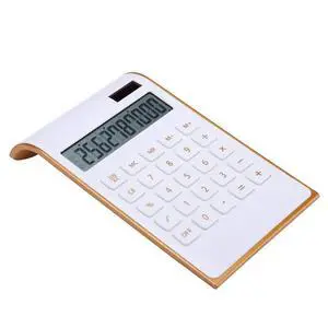 Calculator, Slim Elegant Design, Office/Home Electronics, Dual Powered Desktop Financial Calculator, Solar Power, 10 Digits, Tilted LCD Display, Inclined Design, White (Slim2) Calculator, Slim Elegant Design, Office/Home Electronics, Dual Powered Desktop Financial Calculator, Solar Power, 10 Digits, Tilted LCD Display, Inclined Design, White (Slim2)