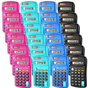 24 Pcs Pocket Basic Calculators, Dual Powered 8 Digit,Fresh Color 24 Pcs Pocket Basic Calculators, Dual Powered 8 Digit,Fresh Color