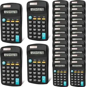 24 Pack Basic Mini Calculators - 8 Digit Display, Solar Battery & AC Power, Handheld for Office, School & Home 24 Pack Basic Mini Calculators - 8 Digit Display, Solar Battery & AC Power, Handheld for Office, School & Home