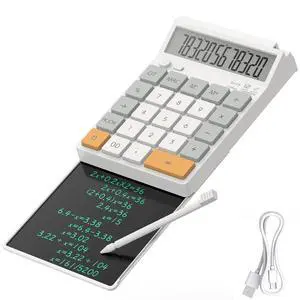 Desk Calculator with Retractable LCD Writing Tablet Desk Calculator with Retractable LCD Writing Tablet