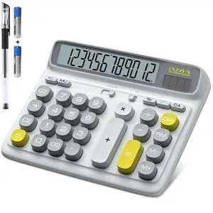 Desktop Calculator with Extra Large 5-Inch LCD Display, 12-Digit Two Way Power Solar & Battery Office Calculator with Big Buttons for Business, Accounting & Home Use(White) Desktop Calculator with Extra Large 5-Inch LCD Display, 12-Digit Two Way Power Solar & Battery Office Calculator with Big Buttons for Business, Accounting & Home Use(White)