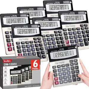 6 Pack Calculator Bulk, Calculators Desktop 12 Digit Extra Large LCD Display with Sensitive Butto, Solar and Battery Dual Power, Desk Calculator for Office, School, Home 6 Pack Calculator Bulk, Calculators Desktop 12 Digit Extra Large LCD Display with Sensitive Butto, Solar and Battery Dual Power, Desk Calculator for Office, School, Home