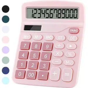 Office Desk Calculator, Cute Calculator for Kids, Basic Calculators Desktop, Dual Power Simple Financial Calculator with Big Button Large Display for Office Home and School (Pink) Office Desk Calculator, Cute Calculator for Kids, Basic Calculators Desktop, Dual Power Simple Financial Calculator with Big Button Large Display for Office Home and School (Pink)