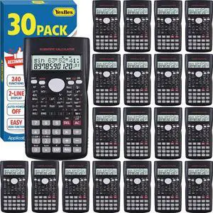 30 Pack Scientific Calculators, 2-Line Large Screen Display 240 Functions Scientific Calculators for Students, Math Algebra Fraction Calculator for High School College School 30 Pack Scientific Calculators, 2-Line Large Screen Display 240 Functions Scientific Calculators for Students, Math Algebra Fraction Calculator for High School College School