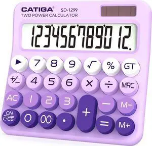 Mechanical Switch Calculator with Solar and Battery Dual Power, 12-Digit Large LCD Display, Aesthetic and Cute Desktop Calculator with Big Button, for Home, School and Office Use, SD-1299 Mechanical Switch Calculator with Solar and Battery Dual Power, 12-Digit Large LCD Display, Aesthetic and Cute Desktop Calculator with Big Button, for Home, School and Office Use, SD-1299