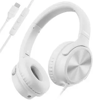 USB C Headphones Wired, Over Ear USB C Wired Headphones with Microphone, Volume Control, HD Stereo Sound, Foldable USB Type C Headphone for Adult/Teens/Laptop/Computer/iPhone 15/16/17, White USB C Headphones Wired, Over Ear USB C Wired Headphones with Microphone, Volume Control, HD Stereo Sound, Foldable USB Type C Headphone for Adult/Teens/Laptop/Computer/iPhone 15/16/17, White