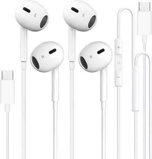 2 Pack Type C Headphones Wired for iPhone 17 16 16e 15 Pro Max Plus, USB C Earphones with Microphone & Delivers Crisp Stereo Sound with Rich bass Earbuds for iPhone 15 16 Pro Max, iPad 2 Pack Type C Headphones Wired for iPhone 17 16 16e 15 Pro Max Plus, USB C Earphones with Microphone & Delivers Crisp Stereo Sound with Rich bass Earbuds for iPhone 15 16 Pro Max, iPad