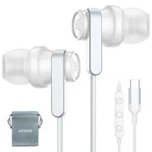USB C Headphone for Samsung S25 S24 S23 Ultra FE S22 A16 A55 A54 Wired Earbuds Magnetic in-Ear Type C Earphone with Microphone Volume Control Stereo Noise Canceling for iPhone 16 Pro Max Pixel 9 8a USB C Headphone for Samsung S25 S24 S23 Ultra FE S22 A16 A55 A54 Wired Earbuds Magnetic in-Ear Type C Earphone with Microphone Volume Control Stereo Noise Canceling for iPhone 16 Pro Max Pixel 9 8a