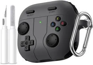 Retro Game Case for AirPods 4 Case | Cute Game Console Style Soft Silicone Protective Cover with Shockproof Design, Keychain & Cleaning Kit Accessory for Men Boys, Black Retro Game Case for AirPods 4 Case | Cute Game Console Style Soft Silicone Protective Cover with Shockproof Design, Keychain & Cleaning Kit Accessory for Men Boys, Black