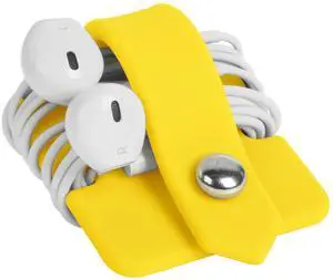 Portable Electronic Device Cover Cord Organizer for Earphones, Yellow Portable Electronic Device Cover Cord Organizer for Earphones, Yellow