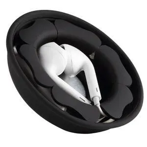 Wired Earbud Case Earphone Headphone Cord Organizer Earbuds Wrap Soft Silicone Magnetic Holder Storage Tangle Free Cable Winder(Black) Wired Earbud Case Earphone Headphone Cord Organizer Earbuds Wrap Soft Silicone Magnetic Holder Storage Tangle Free Cable Winder(Black)