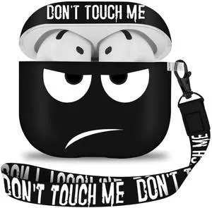 for Apple Airpods 4th Generation Case Cover(2024),Don't Touch Me for Airpods 4 Cover with Keychain/Lanyard Soft Cute Shockproof Covers for Women Men Compatible AirPod 4 Case,Black for Apple Airpods 4th Generation Case Cover(2024),Don't Touch Me for Airpods 4 Cover with Keychain/Lanyard Soft Cute Shockproof Covers for Women Men Compatible AirPod 4 Case,Black
