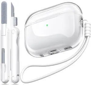 Airpods Pro 2nd/1st Generation Case Cover, Compatible with Airpods Pro Case 2nd Gen USB C Charging Port, Clear Soft Transparent Military Grade Shockproof Case, Clear White Airpods Pro 2nd/1st Generation Case Cover, Compatible with Airpods Pro Case 2nd Gen USB C Charging Port, Clear Soft Transparent Military Grade Shockproof Case, Clear White