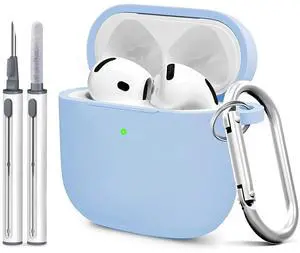 for Airpods 4th Case Cover, Come with Cleaner Kit,Soft Skin Silicone Case Cover with Keychain, Full Protective Case for Men and Women, Compatible with AirPods 4th Generation Case,Sky Blue for Airpods 4th Case Cover, Come with Cleaner Kit,Soft Skin Silicone Case Cover with Keychain, Full Protective Case for Men and Women, Compatible with AirPods 4th Generation Case,Sky Blue