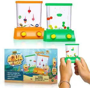 Aqua Rings Handheld Water Game - Set of 2 - Water Ring Toss and Basketball Hoop Toy - Gift for Ages 3 4 5 6 7 8 9 - Nostalgic 80's 90's Retro Mini Games - Fun Car Road Trip Travel Activities Aqua Rings Handheld Water Game - Set of 2 - Water Ring Toss and Basketball Hoop Toy - Gift for Ages 3 4 5 6 7 8 9 - Nostalgic 80's 90's Retro Mini Games - Fun Car Road Trip Travel Activities