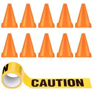 11pcs Construction Party Supplies Set with Mini Traffic Cones and Caution Tape for Construction Theme Birthday Party Decorations, Indoor and Outdoor Games Favors(9 Inch Tall,Solid) 11pcs Construction Party Supplies Set with Mini Traffic Cones and Caution Tape for Construction Theme Birthday Party Decorations, Indoor and Outdoor Games Favors(9 Inch Tall,Solid)
