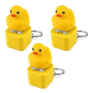 Rechargeable Quacking Duck & Croaking Frog Keychain, Duck & Frog Fidget Clicker Keychain with Real Sound & LED Light, Funny Interactive Desk Stress Relief Toy Gifts(Frog-3pc) Rechargeable Quacking Duck & Croaking Frog Keychain, Duck & Frog Fidget Clicker Keychain with Real Sound & LED Light, Funny Interactive Desk Stress Relief Toy Gifts(Frog-3pc)