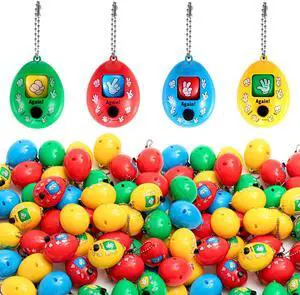 100 Pcs Rock Paper Scissors Random Toy 2 x 1.5 Inch Mini Random Rock Paper Scissors Game Egg Toy Keychain Prop for Party Favor Goodie Bag Stuffer Gift, 4 Color, No Battery Needed (Bright) 100 Pcs Rock Paper Scissors Random Toy 2 x 1.5 Inch Mini Random Rock Paper Scissors Game Egg Toy Keychain Prop for Party Favor Goodie Bag Stuffer Gift, 4 Color, No Battery Needed (Bright)
