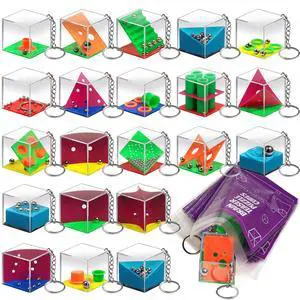 Brain Teaser Puzzle Cubes Keychains (24-Pack) Mini Maze Party Favor Toys Brain Teaser Puzzle Cubes Keychains (24-Pack) Mini Maze Party Favor Toys