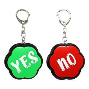 Yes No Sound Buzzers, Portable Keychain Buttons with Sound, Answer Buzzers Set of 2, Buzzers for Game Show Yes No Sound Buzzers, Portable Keychain Buttons with Sound, Answer Buzzers Set of 2, Buzzers for Game Show