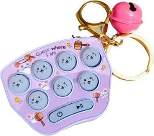 Purple Mini Game Keychain, LED Electronic Mini Hamster Memory Game Keychain with Bells, Guess-Where I Am Fidget for Kids Adult Handheld Games Automobile decoration Purple Mini Game Keychain, LED Electronic Mini Hamster Memory Game Keychain with Bells, Guess-Where I Am Fidget for Kids Adult Handheld Games Automobile decoration