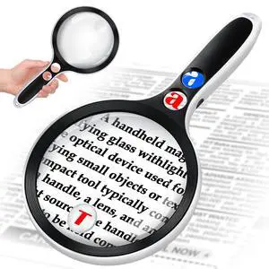 Large Magnifying Glass with Lights,10X 25X 45X 60X Lighted Magnifier Large Magnifying Glass with Lights,10X 25X 45X 60X Lighted Magnifier