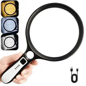 Large Magnifying Glass with Light, 5.8 Inch 10X Lens Large Magnifying Glass with Light, 5.8 Inch 10X Lens