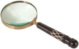 10X Magnifying Glass Lens with Antique Brass Finish & Dark Brown Resin Handle Large Handheld Magnifying Glass for Reading, Vintage, Big Magnifying Reader (Black) 10X Magnifying Glass Lens with Antique Brass Finish & Dark Brown Resin Handle Large Handheld Magnifying Glass for Reading, Vintage, Big Magnifying Reader (Black)