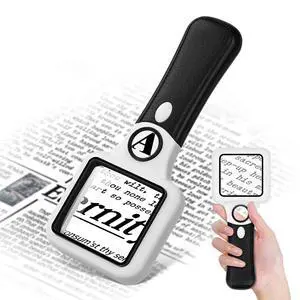 Compact Magnifying Glass with Lights,45X 10X Small Handheld Lighted Magnifier, 3 LED Light Magnifying Glass for Reading Small Prints & Low Vision Seniors Rectangle 1PACK Compact Magnifying Glass with Lights,45X 10X Small Handheld Lighted Magnifier, 3 LED Light Magnifying Glass for Reading Small Prints & Low Vision Seniors Rectangle 1PACK
