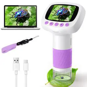 Pocket Kids Microscope for Over 3 Years Old, 1000X Handheld Microscope for Kids w/2''IPS Digital, Photo Video Mini Portable Microscopes, Science Edu Digiscope,Christmas Birthday Gifts for Kids Pocket Kids Microscope for Over 3 Years Old, 1000X Handheld Microscope for Kids w/2''IPS Digital, Photo Video Mini Portable Microscopes, Science Edu Digiscope,Christmas Birthday Gifts for Kids