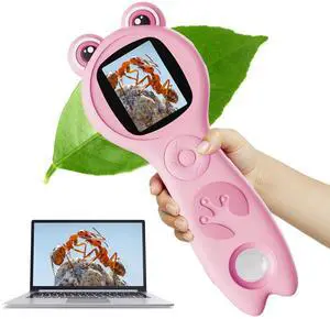 Microscope for Kids, Portable Digital Microscope with 500X Magnifying Glass, Handheld Camera Mini Pocket Magnification, Educational Christmas Birthday Gifts for Ages 4 5 6 7 8 9 10 11 12, Pink Microscope for Kids, Portable Digital Microscope with 500X Magnifying Glass, Handheld Camera Mini Pocket Magnification, Educational Christmas Birthday Gifts for Ages 4 5 6 7 8 9 10 11 12, Pink