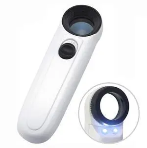 40X Handheld Magnifier Magnifying Glass Loupe Lens for Reading Jewelry Watch Repair Tool with 2 LED Light 40X Handheld Magnifier Magnifying Glass Loupe Lens for Reading Jewelry Watch Repair Tool with 2 LED Light
