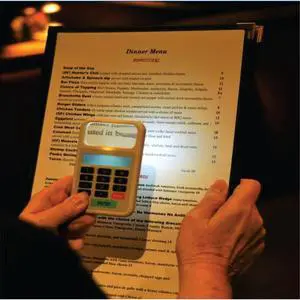 Handheld Magnifying Glass with Light for Reading Small Print, with Built in Calculating Device to Figure Bill in Seconds Handheld Magnifying Glass with Light for Reading Small Print, with Built in Calculating Device to Figure Bill in Seconds