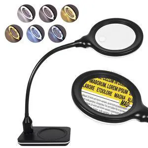 15X 30X Rechargeable Magnifying Glass with Light and Stand, 6 Color Adjustable dimming, Handheld Magnifying Desk lamp with LED Light, Suitable for Reading, Drawing, handicrafts and Detailed Work 15X 30X Rechargeable Magnifying Glass with Light and Stand, 6 Color Adjustable dimming, Handheld Magnifying Desk lamp with LED Light, Suitable for Reading, Drawing, handicrafts and Detailed Work