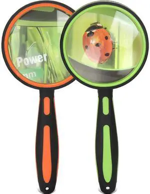 2 Pack Magnifying Glass,75mm 10X Handheld Shatterproof Magnifier Lens with Non-Slip Rubber Handle for Seniors/Kids Reading & Science/Explore,Large 2 Pack Magnifying Glass,75mm 10X Handheld Shatterproof Magnifier Lens with Non-Slip Rubber Handle for Seniors/Kids Reading & Science/Explore,Large