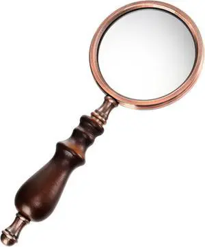 10X Antique Magnifying Glass, Brass Handheld Magnifier with Wooden Handle, Decorative Reading Magnifying Lens, Vintage Gift for Elderly, Senior 10X Antique Magnifying Glass, Brass Handheld Magnifier with Wooden Handle, Decorative Reading Magnifying Lens, Vintage Gift for Elderly, Senior
