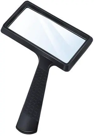 5X Rectangle Reading Magnifier, Large Handheld Magnifying Glass Scratch Resistant Glass Lens Seniors Reading, Hobbies, Repair, Observation(Black) 5X Rectangle Reading Magnifier, Large Handheld Magnifying Glass Scratch Resistant Glass Lens Seniors Reading, Hobbies, Repair, Observation(Black)