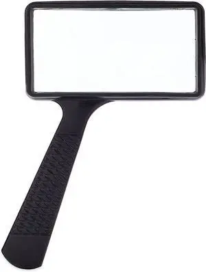 Jumbo Rectangular Handheld Magnifying Glass (3X Magnification) Scratch Resistant Glass Lens - Large Horizontal Viewing Area Jumbo Rectangular Handheld Magnifying Glass (3X Magnification) Scratch Resistant Glass Lens - Large Horizontal Viewing Area