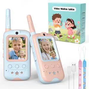 Video Walkie Talkies for Kids 2 Pack, Rechargeable Walkie Talkie Long Range HD Camera & Voice Changer, Indoor Outdoor Camping Kids Toys, Christmas Birthday Gifts for Boys Girls Age 3-12(Blue/Pink) Video Walkie Talkies for Kids 2 Pack, Rechargeable Walkie Talkie Long Range HD Camera & Voice Changer, Indoor Outdoor Camping Kids Toys, Christmas Birthday Gifts for Boys Girls Age 3-12(Blue/Pink)