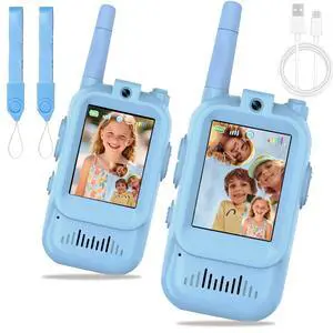 Video Walkie Talkies for Kids 2 PCS, Long Range Kids Walkie Talkies, Rechargeable Video Call Toys for Indoor Camping Hiking Travel, Christmas Birthday Boys Girls Age 3-5 (Blue) Video Walkie Talkies for Kids 2 PCS, Long Range Kids Walkie Talkies, Rechargeable Video Call Toys for Indoor Camping Hiking Travel, Christmas Birthday Boys Girls Age 3-5 (Blue)