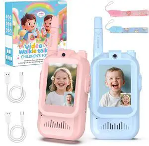 Kids Walkie Talkies with Video Screen Display Toy Radios with Voice Effects, One-on-One Pairing, Long Range Birthday Toys Gifts for Boys & Girls Ages 312 (Pink+Blue) Kids Walkie Talkies with Video Screen Display Toy Radios with Voice Effects, One-on-One Pairing, Long Range Birthday Toys Gifts for Boys & Girls Ages 312 (Pink+Blue)