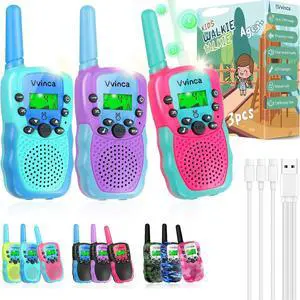 Walkie Talkies for Kids Rechargeable 3 Pack, Toys for Boys Girls Age 3-13 Ourdoor Camping Birthday Gift, 3KM Long Range Walkie-Talkie 2 Way Radios 22 CH VOX with Li-ion Battery Flashlight Walkie Talkies for Kids Rechargeable 3 Pack, Toys for Boys Girls Age 3-13 Ourdoor Camping Birthday Gift, 3KM Long Range Walkie-Talkie 2 Way Radios 22 CH VOX with Li-ion Battery Flashlight